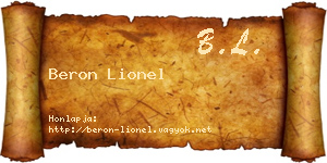 Beron Lionel névjegykártya